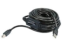 Monoprice USB 2.0 Extension Cable - USB Type-A to USB Type-B, Male to Male, Active, 28/24AWG, 33 Feet, Black
