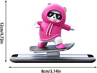 Skateboarding Panda Car Dashboard Toy
