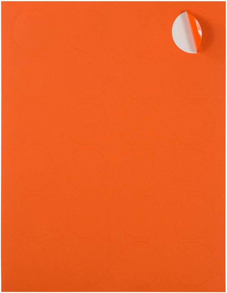 JAM PAPER Circle Label Sticker Seals - 1 2/3 Inch Diameter - 120 Round Labels/Pack