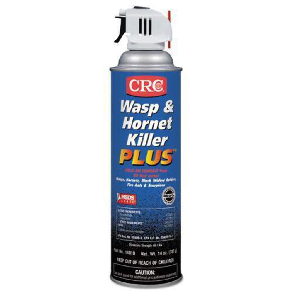 CRC 14010 Wasp and Hornet Killer Plus, 20 Ft Spray, Instant Knockdown, 14oz, [1 Pack], clear