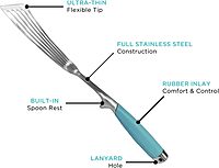 Toadfish 14.5'' Ultimate Nonstick Fish Spatula, Stainless Steel Metal Spatula