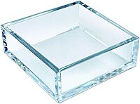 Azar Displays Deluxe Square Trays, 2inH x 5-7/8inW x 5-7/8inD, Clear, Pack Of 4 Trays