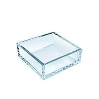 Azar Displays Deluxe Square Trays, 2inH x 5-7/8inW x 5-7/8inD, Clear, Pack Of 4 Trays