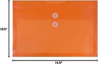 JAM PAPER Plastic Envelopes with Button & String Tie Closure - 12 Pack