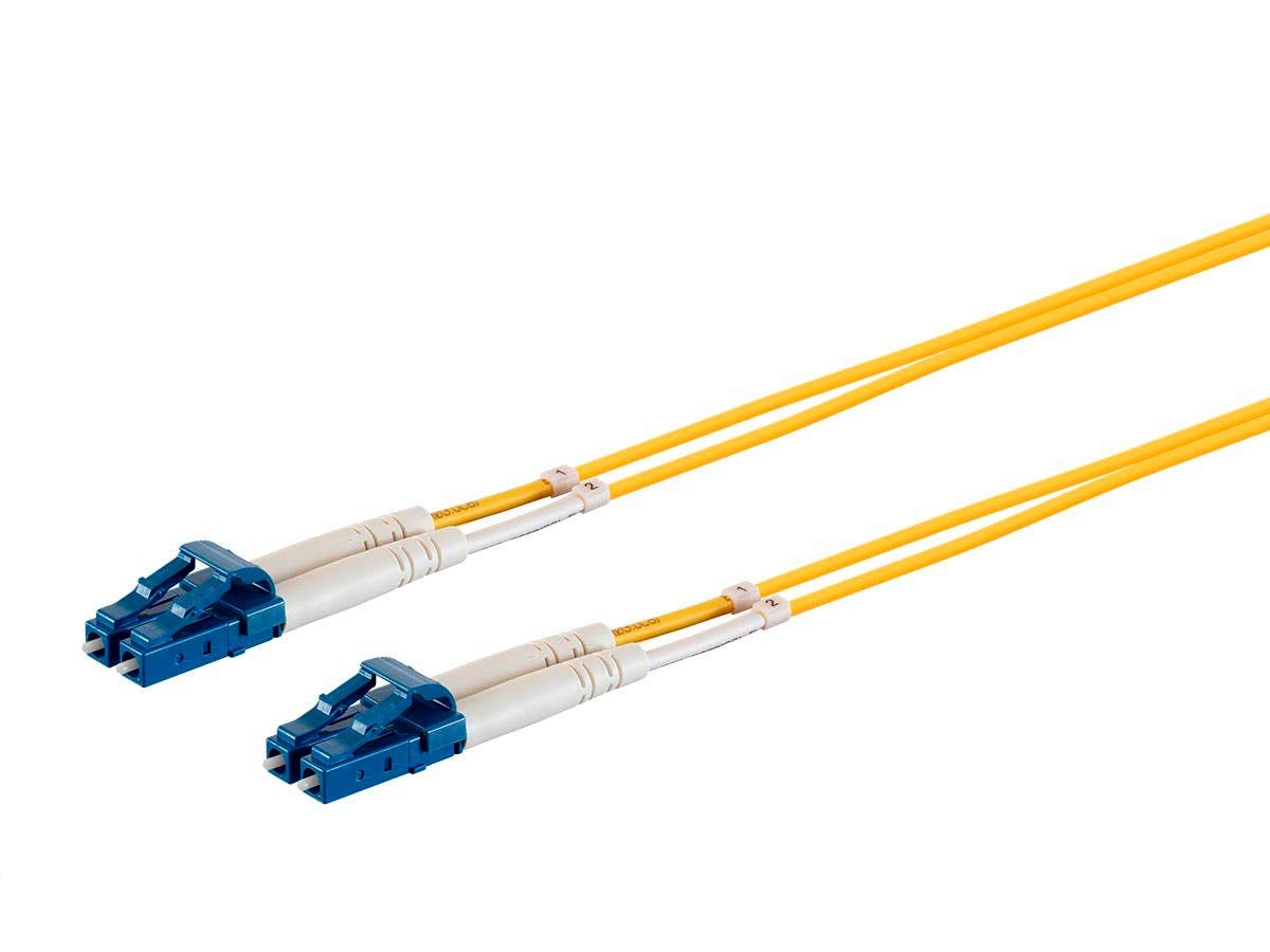 Monoprice Fiber Optic Cable - 2 Meter - Yellow | LC/UPC-LC/UPC, G657A1, Single Mode, Duplex, 2mm, PVC