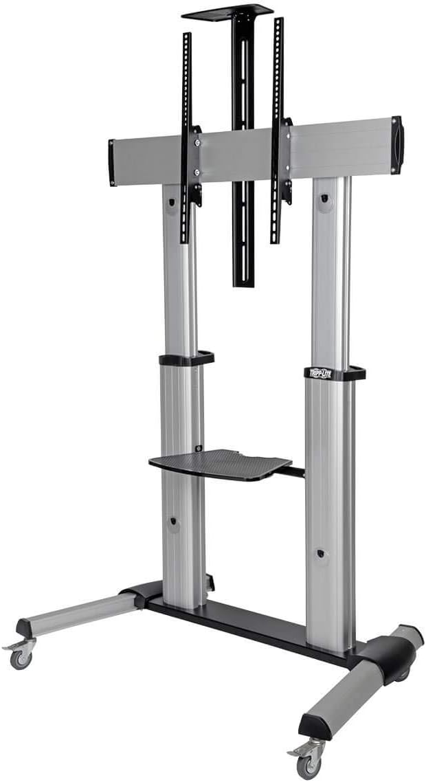 Tripp Lite Mobile TV Stand with Mount, for LED/OLED/LCD Flat Screen Monitors, 60” – 100” Televisions, Shelf & Locking Wheels