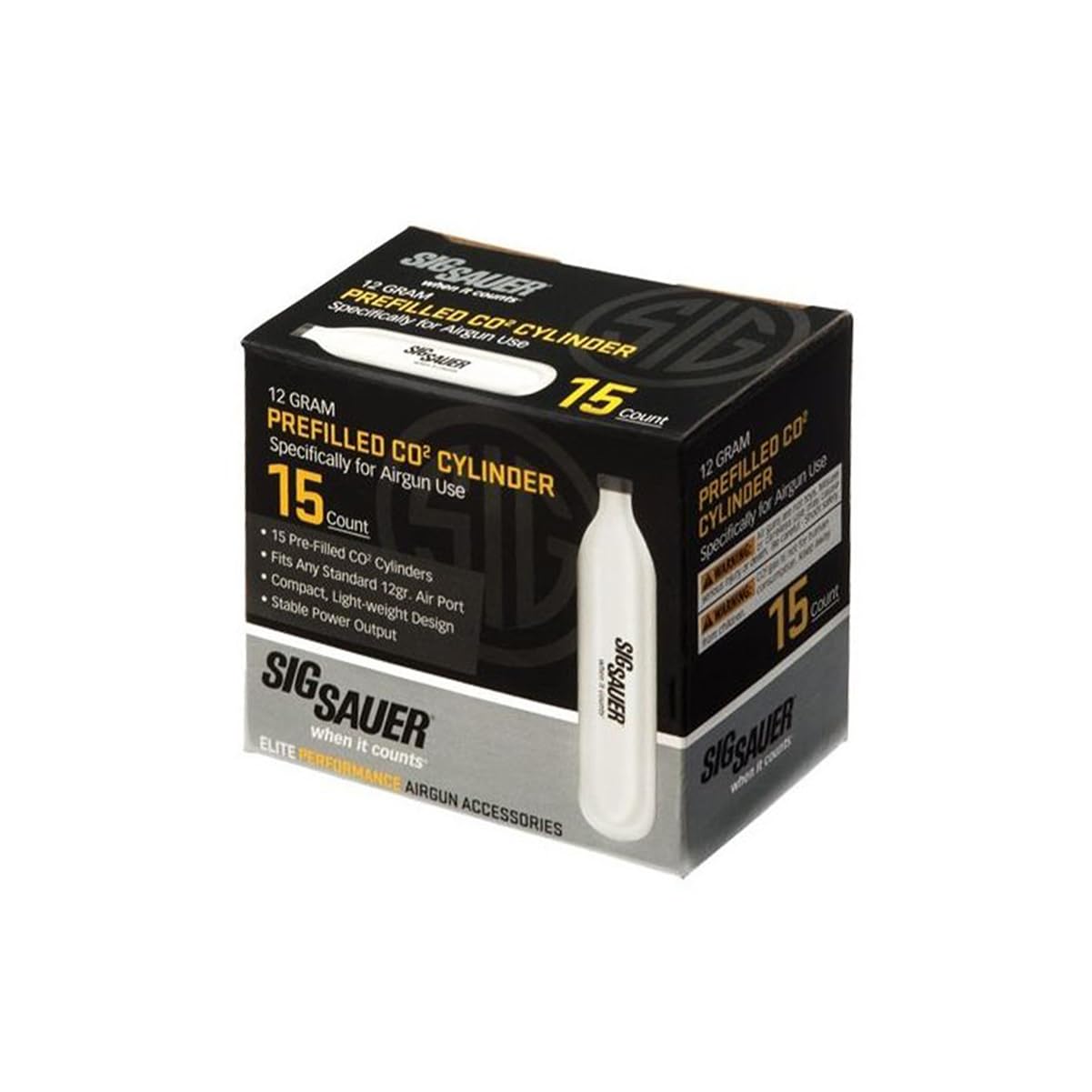 SIG SAUER 12 Gram Prefilled CO2 Cylinders for Airguns