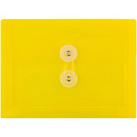 JAM PAPER Plastic Envelopes with Button & String Tie Closure - 12 Pack