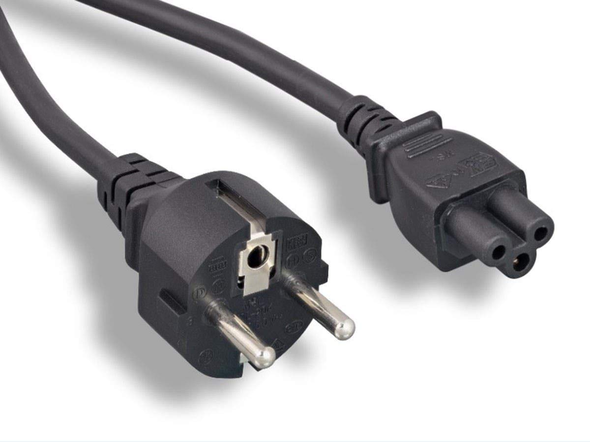 Monoprice Power Cord - 6 Feet - Black | 2-Prong, CEE 7/7 SCHUKO (Europe) to IEC 60320 C5, 18AWG, 10amps
