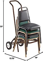 National Public Seating 9110-B 9100 Series Value Stacking Chair - Set of 4 - Black Frame/Black Vinyl