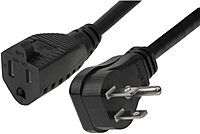 C2G Power Cord, Flat Plug Extension Cord, 18 AWG, Black, 1.5 Feet (0.45 Meters), Cables to Go 29804
