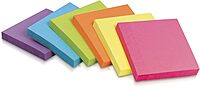 Office Depot® Brand Pop-Up Notes, 3" x 3", Assorted Deep Colors, 100 Sheets Per Pad, Pack of 12