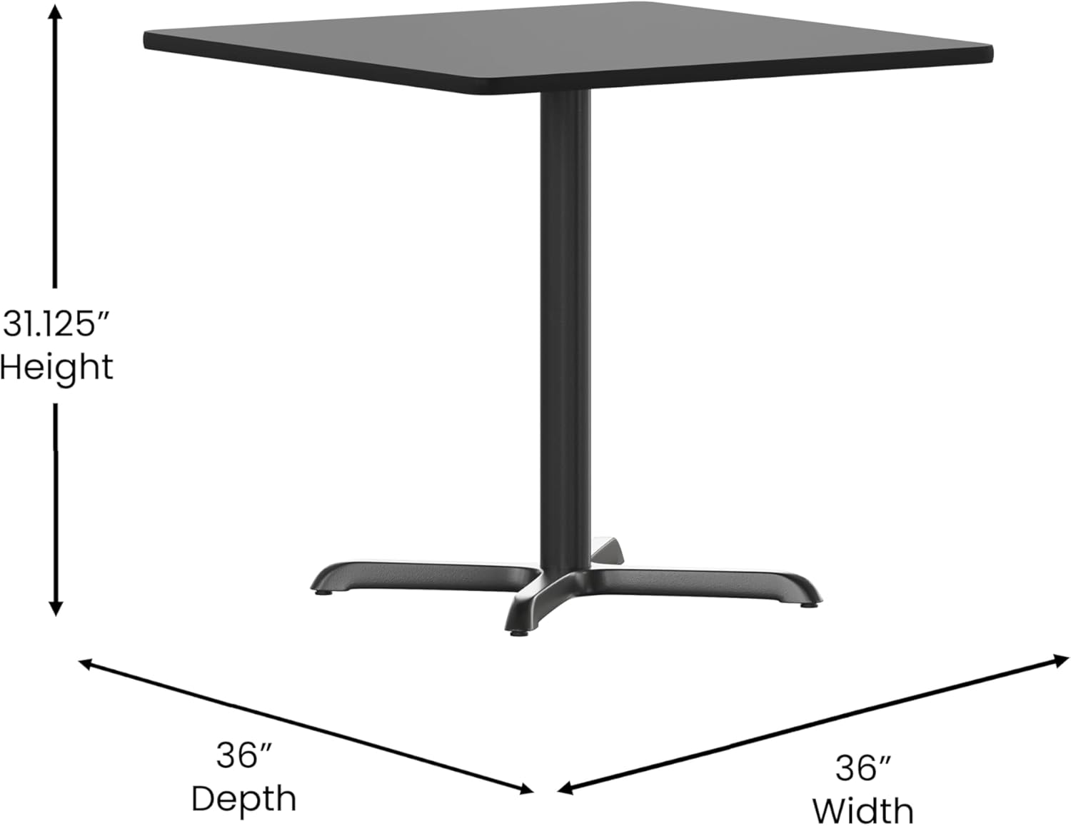 Flash Furniture 5-Piece 36" Square Laminate Dining Table/Chairs Set, Restaurant Dining Set with Table, X-Base