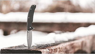 Smith & Wesson Velocite 7.75in High Carbon S.S. Assisted Folding Knife with 3.5in Clip Point Blade and Polymer Handle