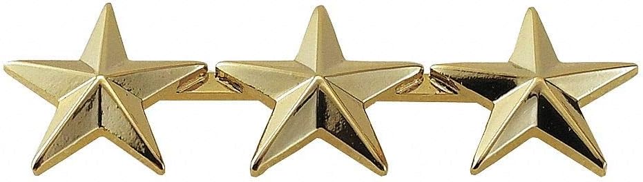 HERO'S PRIDE 3 Star Rank Insignia Five-Pointed Star Pin