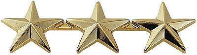 HERO'S PRIDE 3 Star Rank Insignia Five-Pointed Star Pin