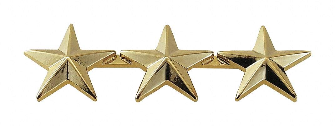 HERO'S PRIDE 3 Star Rank Insignia Five-Pointed Star Pin