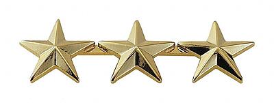 HERO'S PRIDE 3 Star Rank Insignia Five-Pointed Star Pin