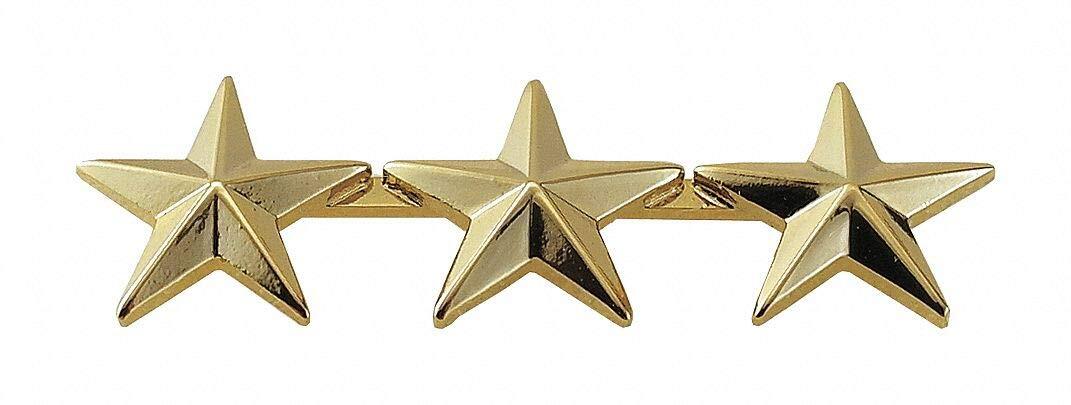 HERO'S PRIDE 3 Star Rank Insignia Five-Pointed Star Pin