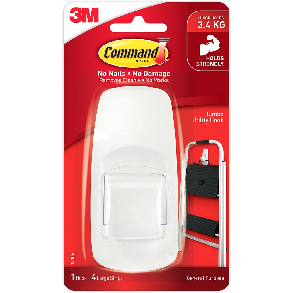 Command General Purpose Hooks 17004 Jumbo Hook White