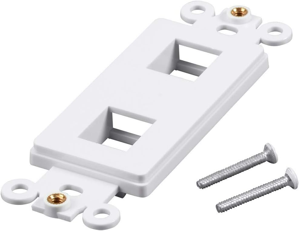 Monoprice Decor Insert for Keystone - 2-Port, 4"x1.4"x0.25", with Screws, White