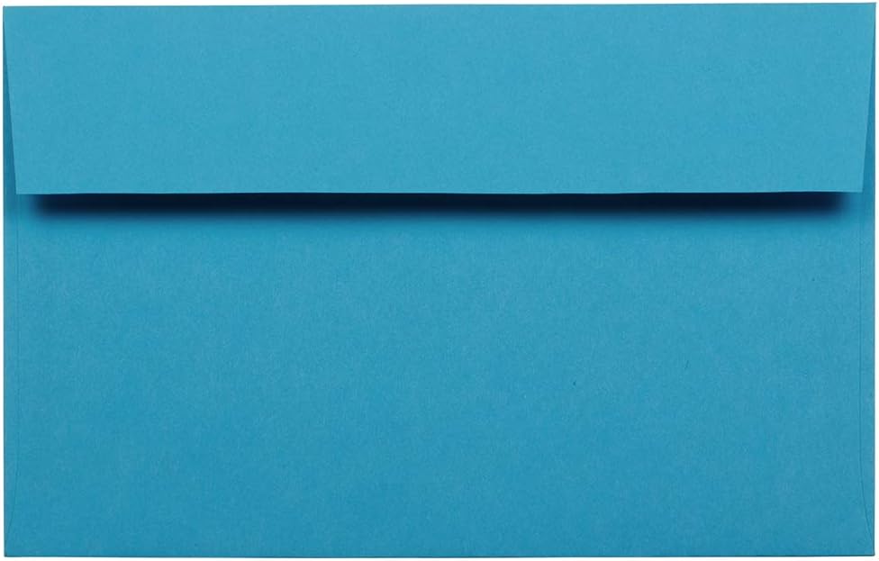 JAM Paper Blue Booklet Invitation Envelopes, Recycled, Gummed Seal