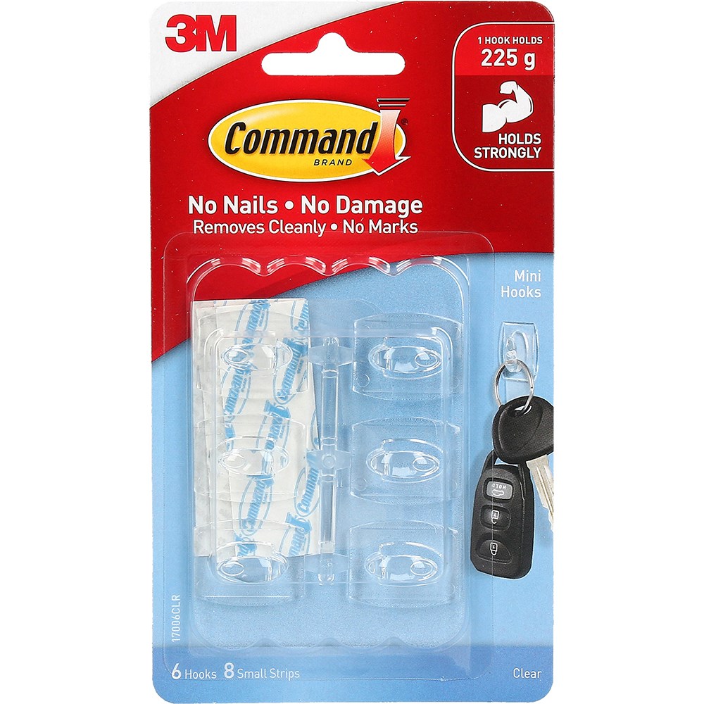 Command Clear Hooks 17006Clr Mini Hooks Clear