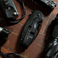 SOG Stout FLK Everyday Carry Compact Camping Folding Knife | G10 & Steel Handle | CRYO D2 Steel Blade | Quick Opening