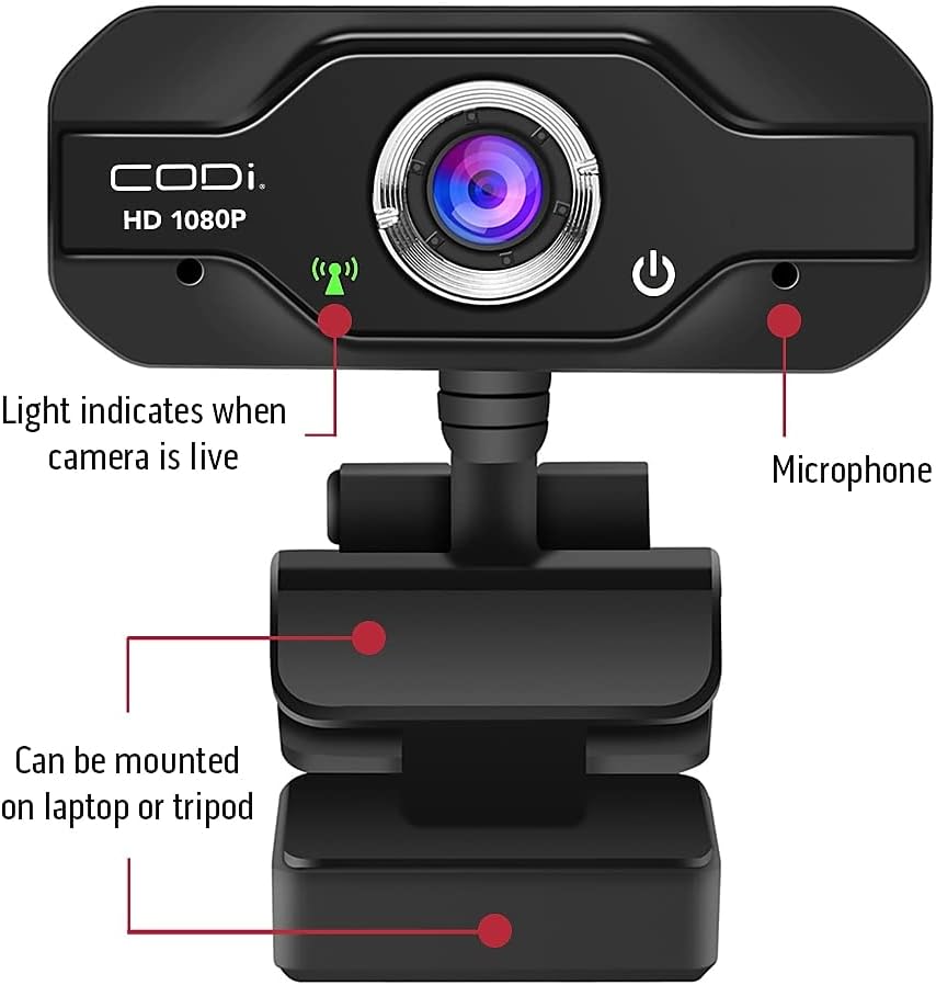CODi Aquila HD 1080P Fixed-Focus Webcam