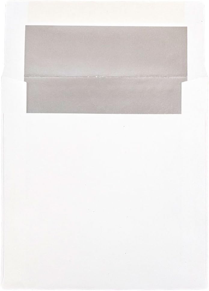 JAM PAPER Foil-Lined Invitation Envelopes - White with Foil Lining - 25/Pack