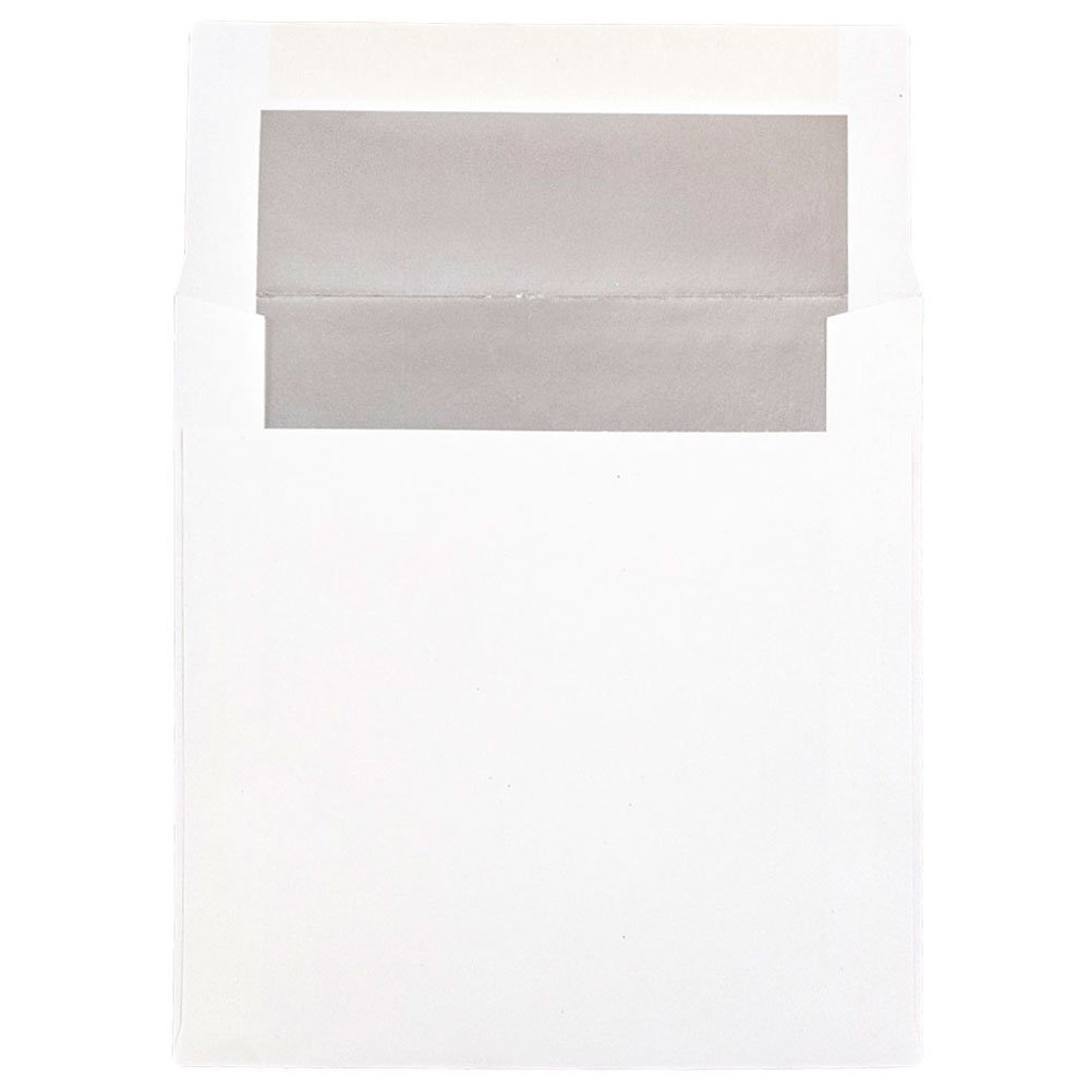 JAM PAPER Foil-Lined Invitation Envelopes - White with Foil Lining - 25/Pack