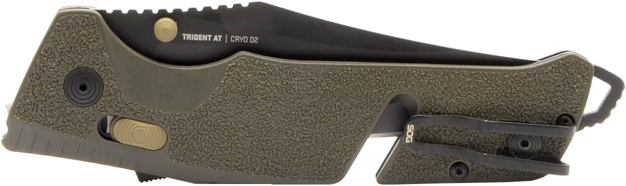 SOG Trident AT Ambidextrous Professional Partially Serrated Folding Knife | Cryo D2 Stainless Steel Blade