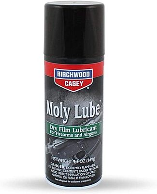 BIRCHWOOD CASEY Moly Lube Dry Film Gun Lubricant, 9.5oz Aerosol, Fast-Drying Long-Lasting Spray for Internal Lubrication of