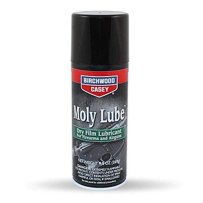 BIRCHWOOD CASEY Moly Lube Dry Film Gun Lubricant, 9.5oz Aerosol, Fast-Drying Long-Lasting Spray for Internal Lubrication of