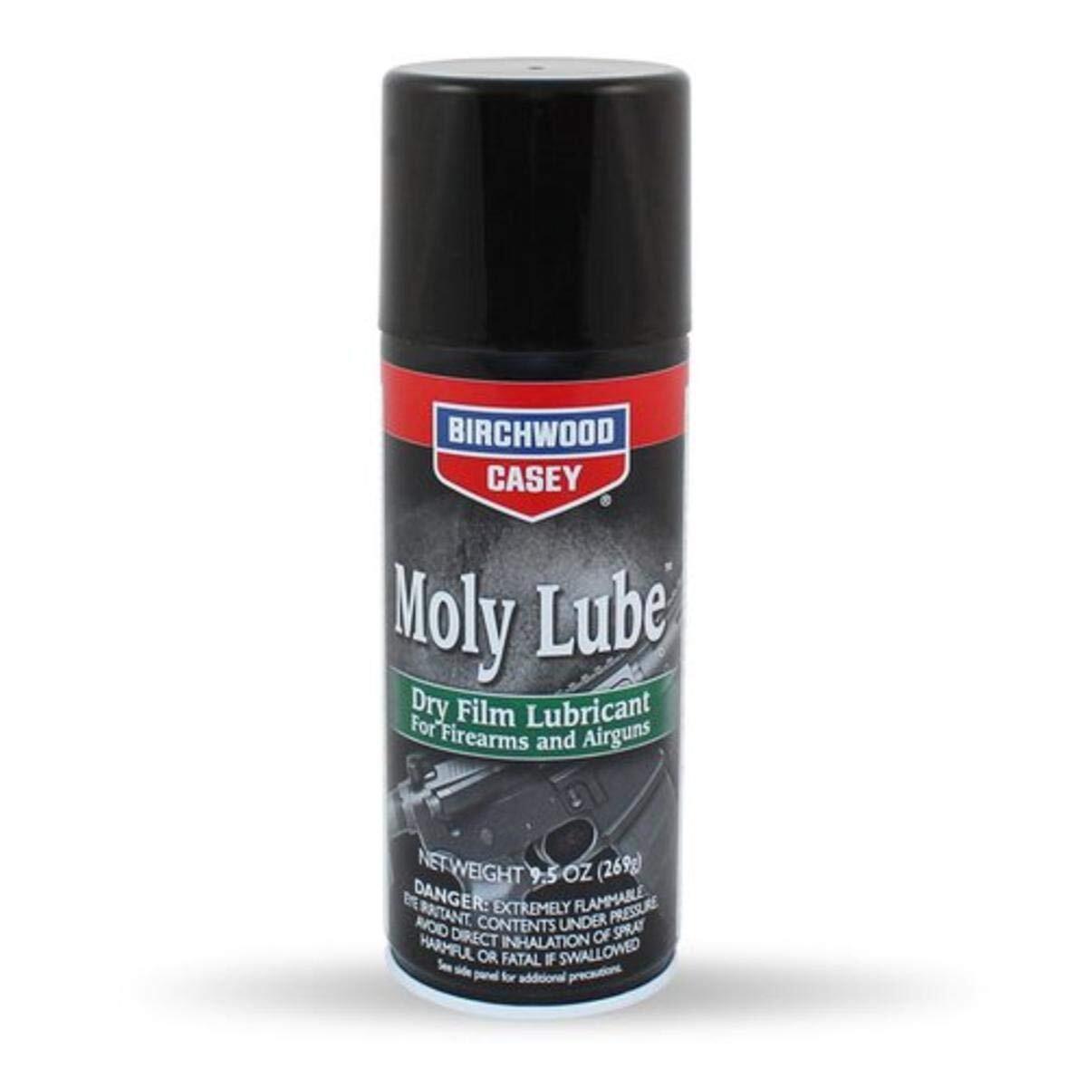 BIRCHWOOD CASEY Moly Lube Dry Film Gun Lubricant, 9.5oz Aerosol, Fast-Drying Long-Lasting Spray for Internal Lubrication of