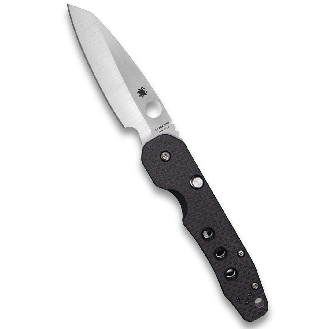 Spyderco Smock Premium Flipper Knife with 3.45" CPM S30V Steel Hollow-Ground Blade and Textured Carbon Fiber G-10 Handle