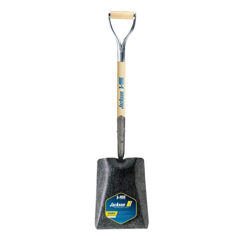 Jackson 1232000 J-450 Pony Square Point Transfer Shovel with 27 in. Hardwood Armor D-Grip Handle, Multi