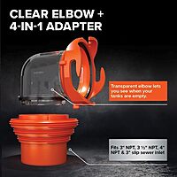 Camco RhinoFLEX RV Sewer Hose Kit with Removable 4-in-1 Elbow Adapter