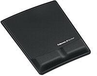 Fellowes Mouse Pad / Wrist Support with Microban Protection - 0.9in x 8.3in x 9.9in Dimension - Black - Memory Foam