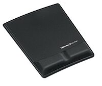 Fellowes Mouse Pad / Wrist Support with Microban Protection - 0.9in x 8.3in x 9.9in Dimension - Black - Memory Foam, Jersey Cover