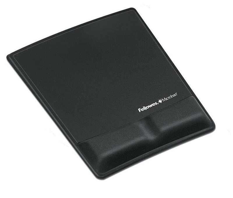 Fellowes Mouse Pad / Wrist Support with Microban Protection - 0.9in x 8.3in x 9.9in Dimension - Black - Memory Foam, Jersey Cover