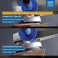 PFERD COMBICLICK® Fibre Disc, Ceramic Oxide CO-Cool, 5" Diameter, 12200 RPM, 36 Grit (Pack of 25) - Part 40733