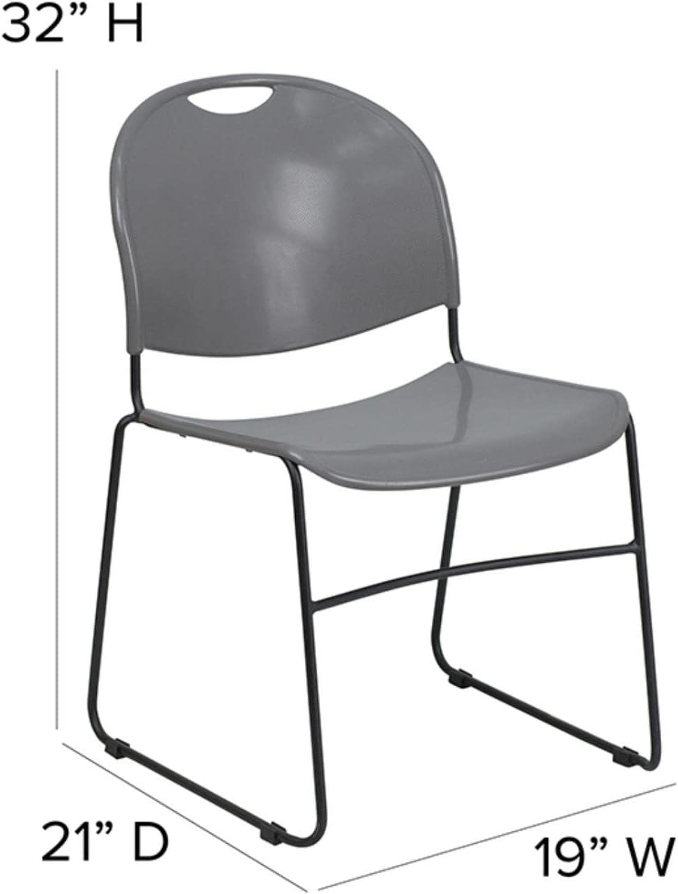 FLASH FURNITURE HERCULES Series 880 lb. Capacity Ultra-Compact Sled Base Stack Chair