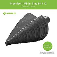 Greenlee GSB12 1-3/8" Step Bit (#12) Metal Cutter with Patented Split-Step Design