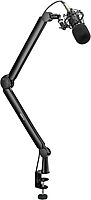 Mount-It! Mic Arm, Microphone Boom Arm, Adjustable Full Motion Mic Desk Mount, for Streaming, Gaming, Podcast, Recording, 3/8" and 5/8" Compatible, Height up to 33.3", Black
