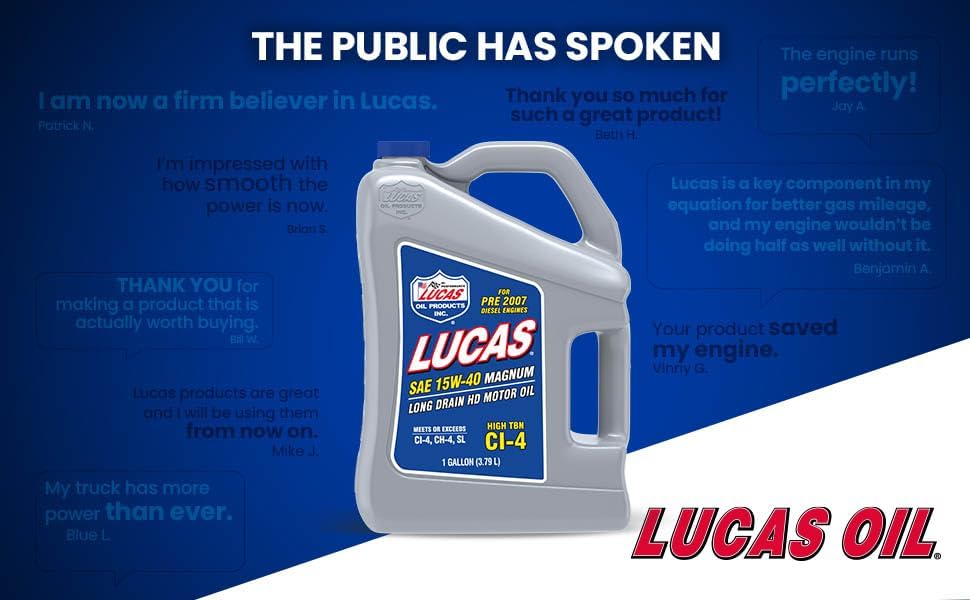 LUCAS OIL Magnum SAE 15W-40 High TBN CI-4 Motor Oil