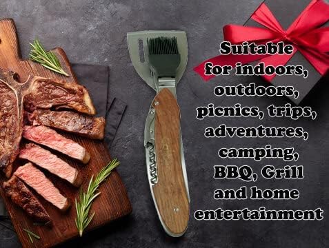 Caliber Gourmet 5-in-1 Multi Tool BBQ Barbecue Grill Accessories, Tools Set Kit, Camping Accessories, Grilling Parties