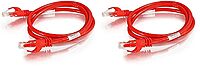 C2G 27861 Cat6 Crossover Cable - Snagless Unshielded Network Crossover Ethernet Cable, Red (3 Feet, 0.91 Meters) (Pack of 2) 1 Count (Pack of 2)
