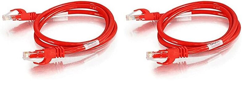 C2G 27861 Cat6 Crossover Cable - Snagless Unshielded Network Crossover Ethernet Cable, Red (3 Feet, 0.91 Meters) (Pack of 2) 1 Count (Pack of 2)