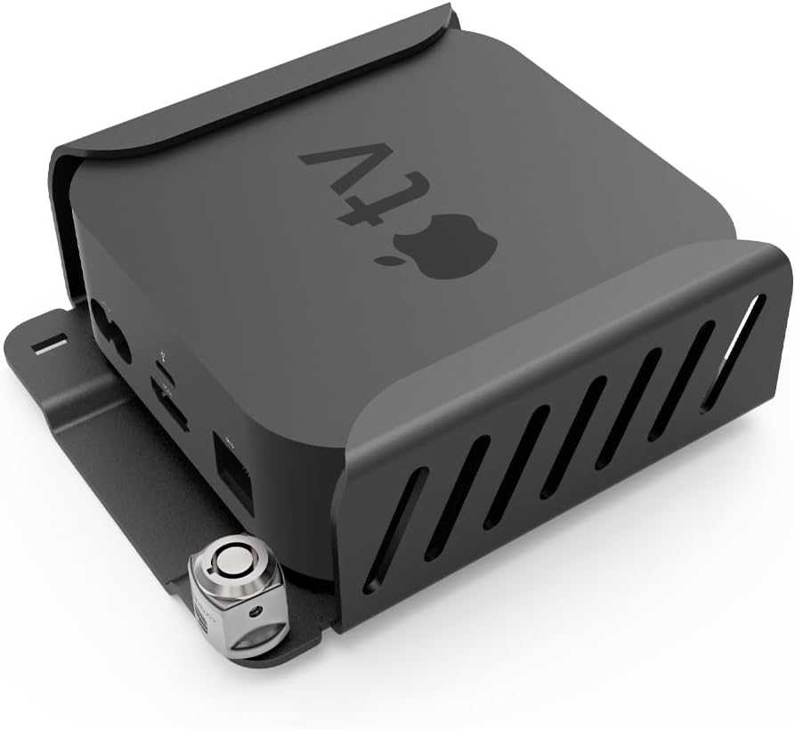 Compulocks Apple TV Security Mount for 4th Gen & 4K (1st-2nd Gen, 2018-2021) - Secure Mount Bracket with Cable Management